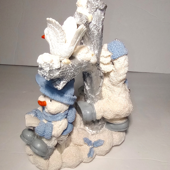 1998 Snowman's Around Tree Singing Christmas Carol Book Figurine - Picture 8 of 10